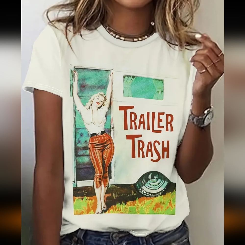 Trailer Trash Retro Style Tee Shirt. Size XL. NIB